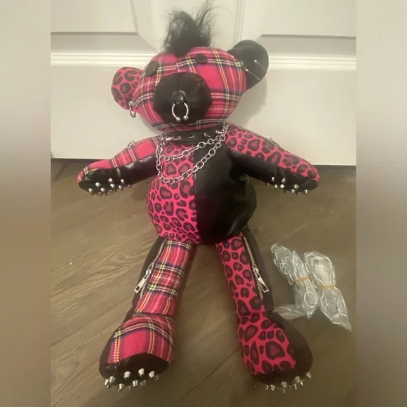 Dolls Kill Current Mood Tormented Teddy Punk Bear Backpack